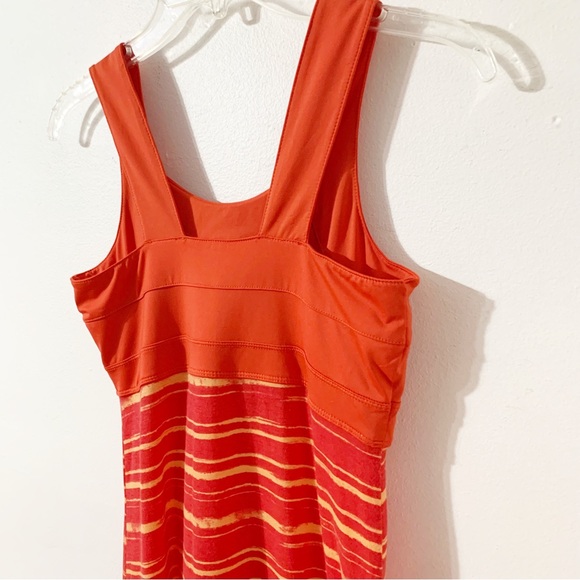 Alpine Design Sporty Scoop Neck Sleeveless Fit Flare Spandex Stripe Dress 🟥🟧 - Picture 6 of 9
